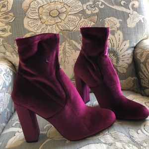 Never worn velvet booties
